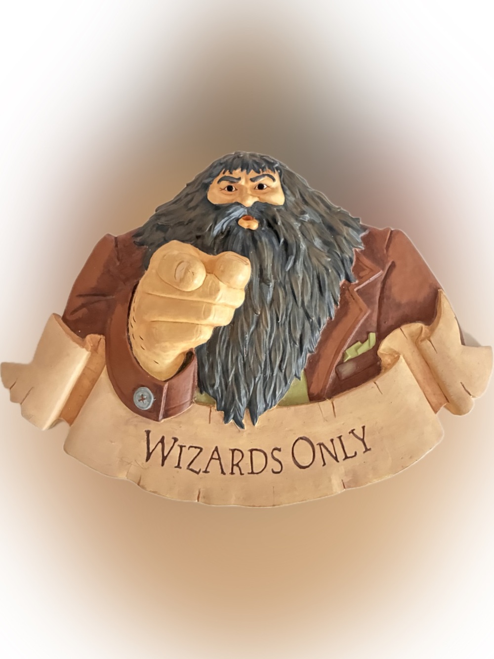 Vintage 2000 Hallmark Harry Potter Hagrid "Wizards Only" Wall Plaque Sign Resin